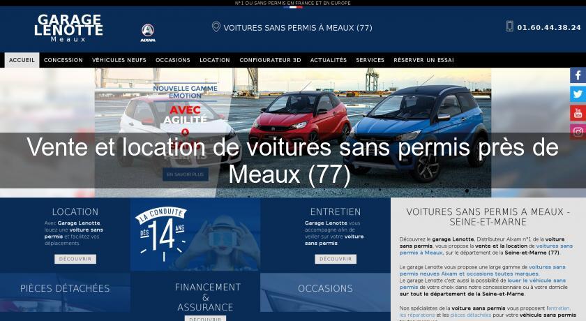 Vente et location de voitures sans permis près de Meaux (77) 