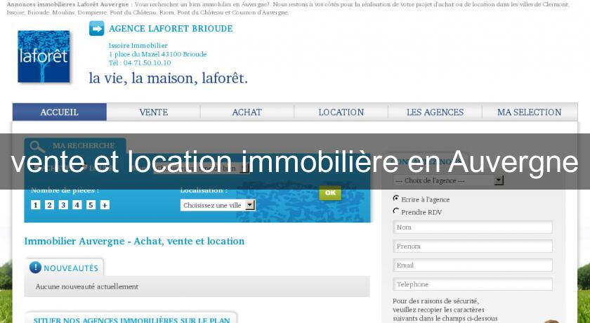vente et location immobilière en Auvergne vente et location immobilière en Auvergne