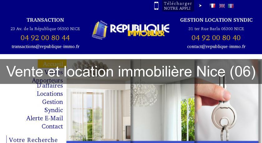 Vente et location immobilière Nice (06) Vente et location immobilière Nice (06)
