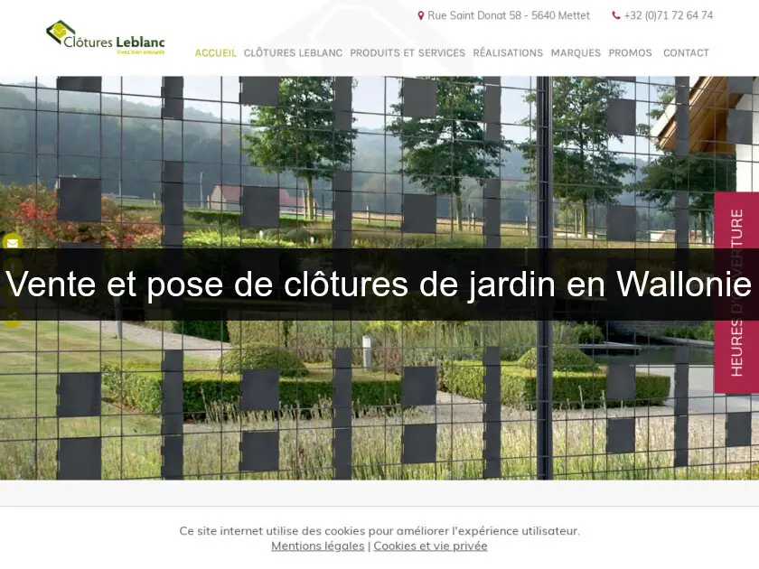 Vente et pose de clôtures de jardin en Wallonie