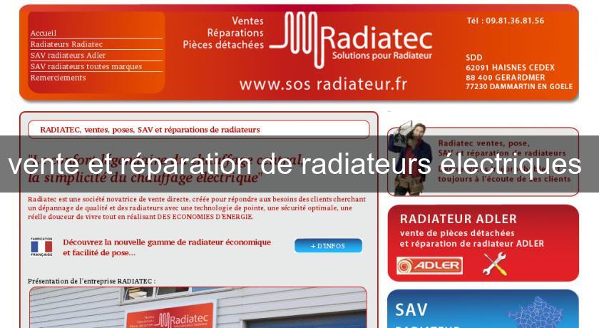 vente et réparation de radiateurs électriques 