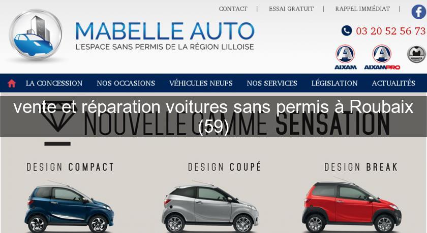 vente et réparation voitures sans permis à Roubaix (59)