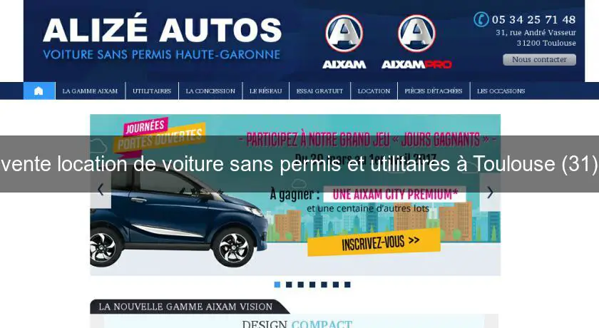 vente location de voiture sans permis et utilitaires à Toulouse (31)