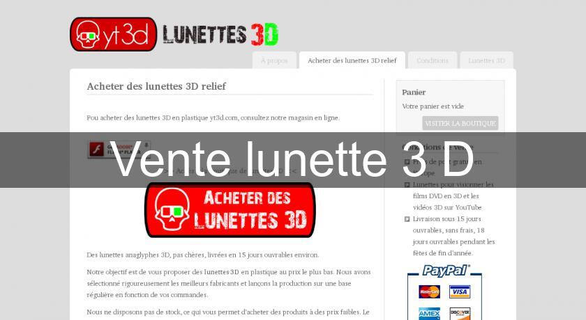 Vente lunette 3 D Vente lunette 3 D