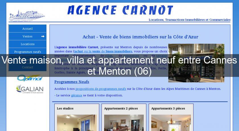 Vente maison, villa et appartement neuf entre Cannes et Menton (06)