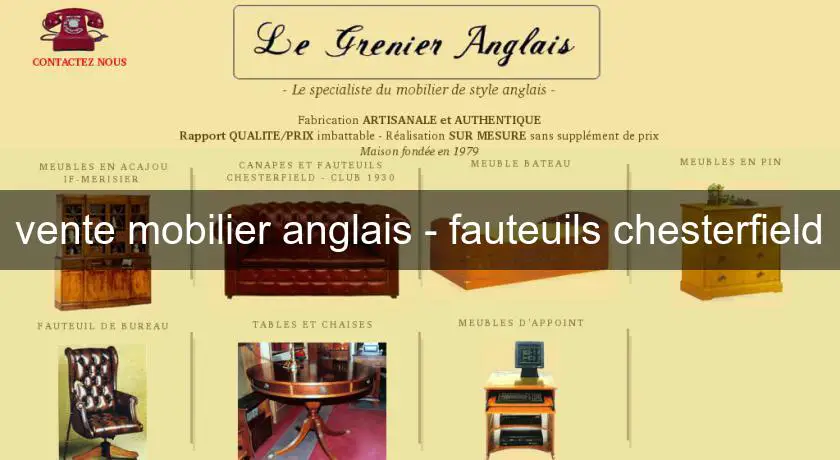 vente mobilier anglais - fauteuils chesterfield