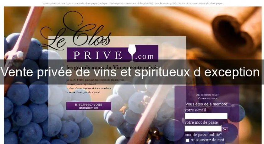 Vente privée de vins et spiritueux d'exception 