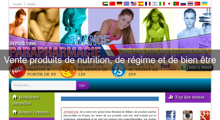 Vente produits de nutrition, de régime et de bien être Vente produits de nutrition, de régime et de bien être