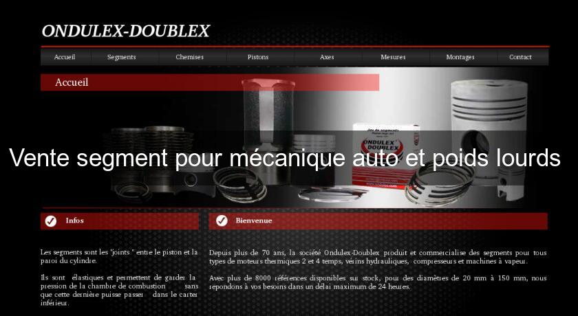 Vente segment pour mécanique auto et poids lourds Vente segment pour mécanique auto et poids lourds
