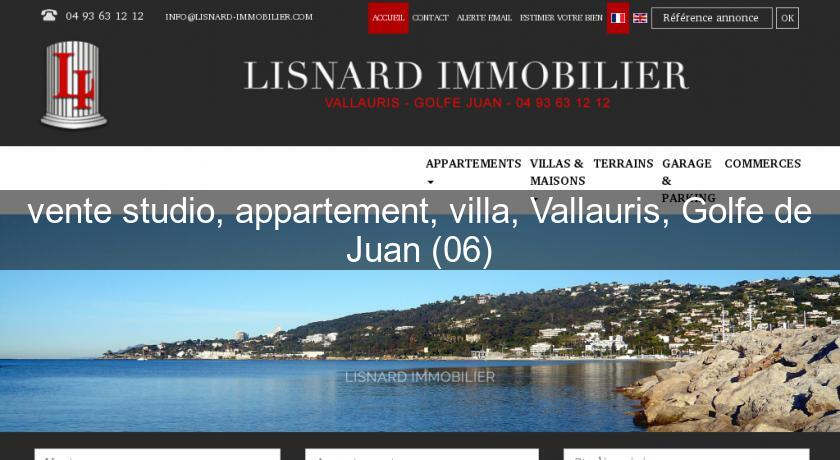 vente studio, appartement, villa, Vallauris, Golfe de Juan (06) vente studio, appartement, villa, Vallauris, Golfe de Juan (06)