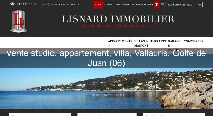 vente studio, appartement, villa, Vallauris, Golfe de Juan (06)