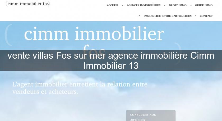 vente villas Fos sur mer agence immobilière Cimm Immobilier 13