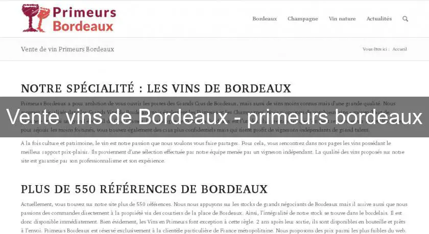 Vente vins de Bordeaux - primeurs bordeaux