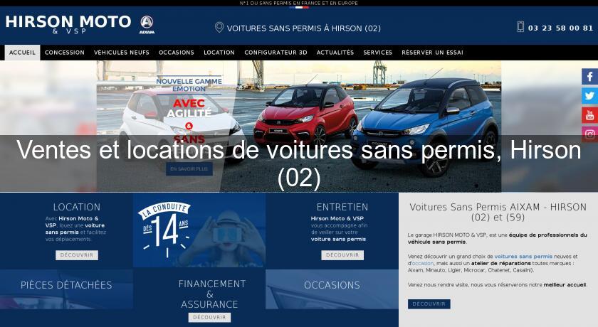 Ventes et locations de voitures sans permis, Hirson (02)