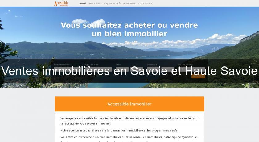 Ventes immobilières en Savoie et Haute Savoie