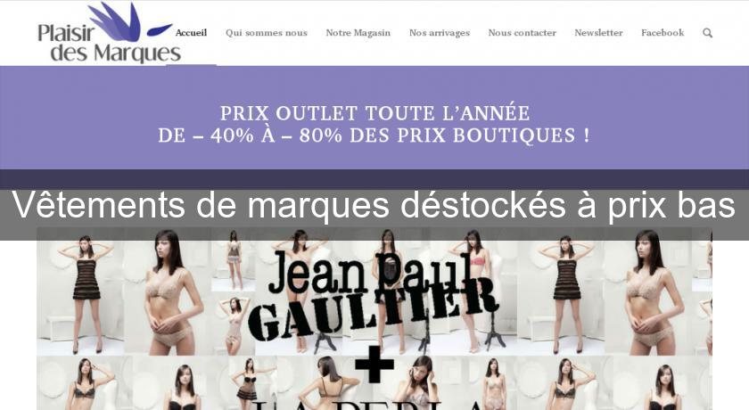 Vêtements de marques déstockés à prix bas