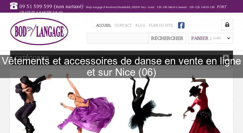 Vêtements et accessoires de danse en vente en ligne et sur Nice (06)