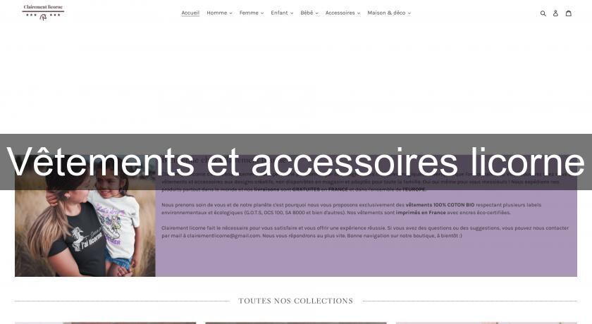 Vêtements et accessoires licorne Vêtements et accessoires licorne