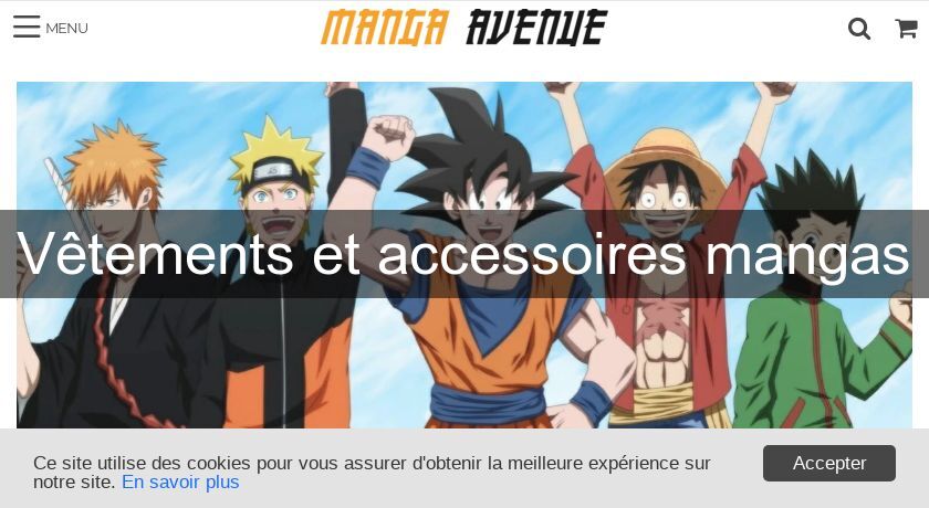 Vêtements et accessoires mangas Manga