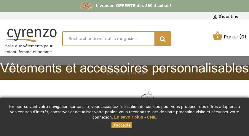 Vêtements et accessoires personnalisables Vêtements et accessoires personnalisables