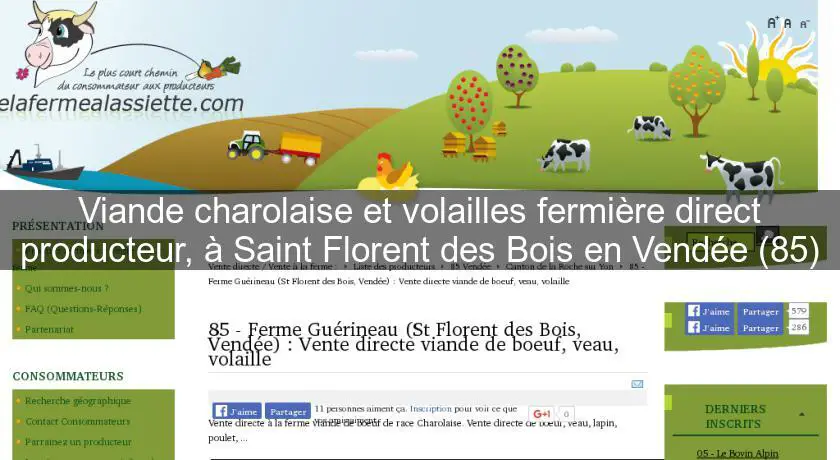 Viande charolaise et volailles fermière direct producteur, à Saint Florent des Bois en Vendée (85)