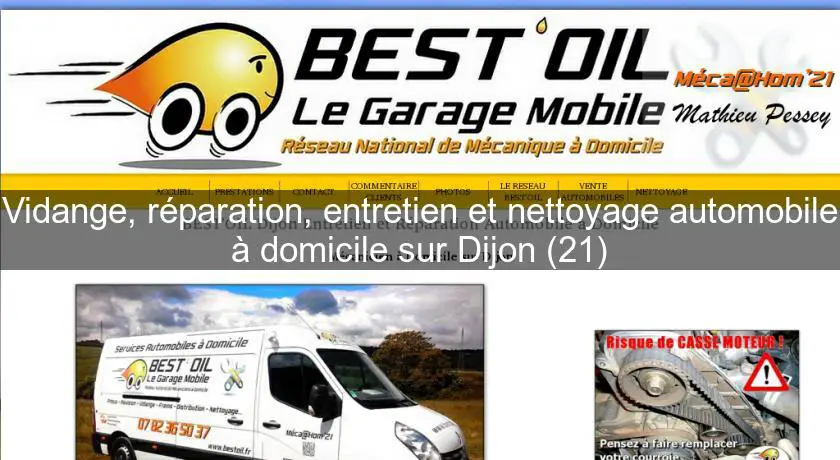 Vidange, réparation, entretien et nettoyage automobile à domicile sur Dijon (21)