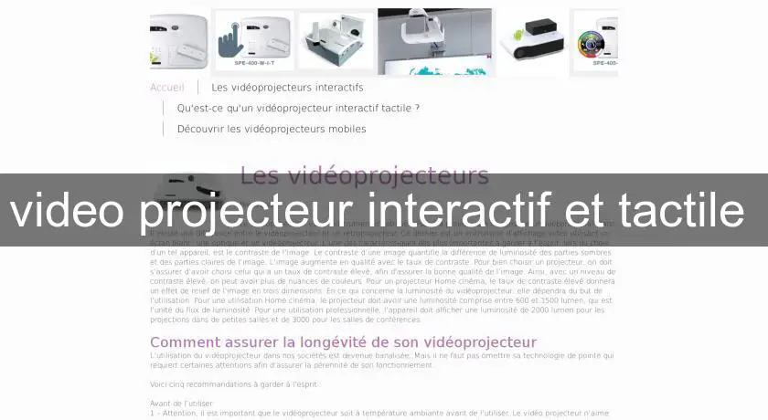 video projecteur interactif et tactile 