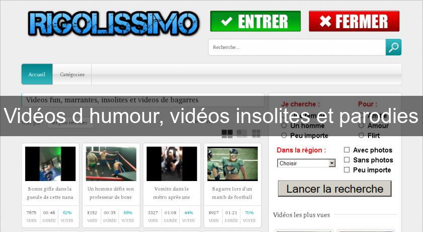 Vidéos d'humour, vidéos insolites et parodies Vidéos d'humour, vidéos insolites et parodies