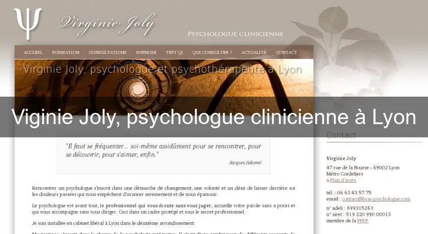 Viginie Joly, psychologue clinicienne à Lyon