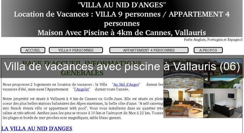 Villa de vacances avec piscine à Vallauris (06) Villa de vacances avec piscine à Vallauris (06)