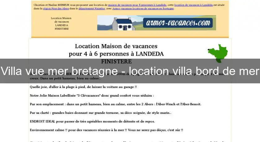 Villa vue mer bretagne - location villa bord de mer