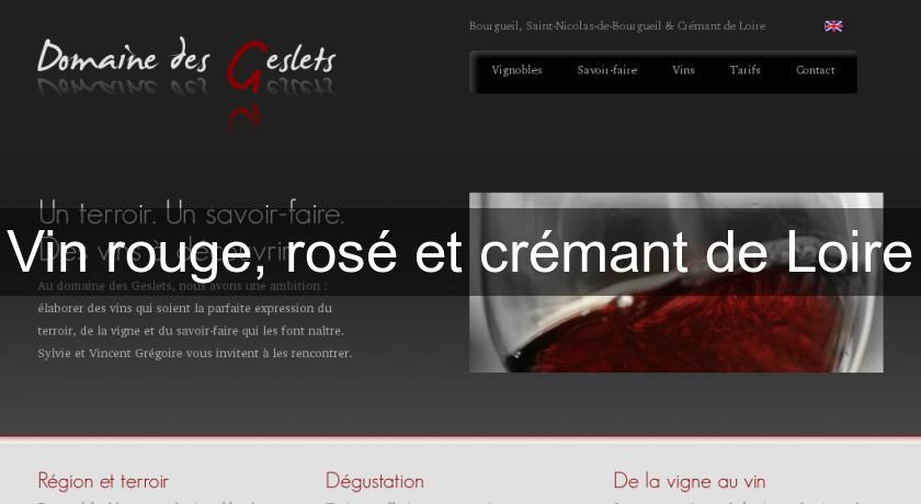 Vin rouge, rosé et crémant de Loire Vin rouge, rosé et crémant de Loire