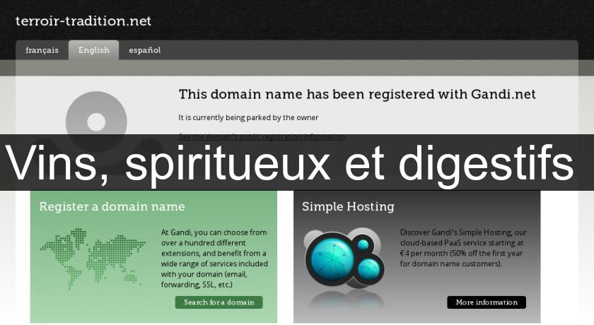 Vins, spiritueux et digestifs Vins, spiritueux et digestifs