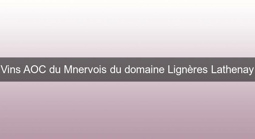 Vins AOC du Mnervois du domaine Lignères Lathenay Vins AOC du Mnervois du domaine Lignères Lathenay