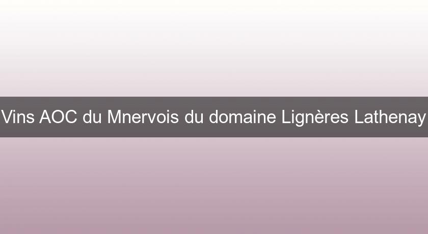 Vins AOC du Mnervois du domaine Lignères Lathenay