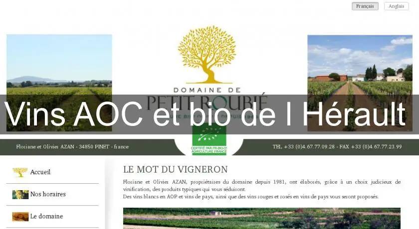 Vins AOC et bio de l'Hérault 