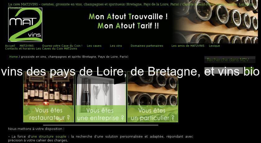 vins des pays de Loire, de Bretagne, et vins bio vins des pays de Loire, de Bretagne, et vins bio