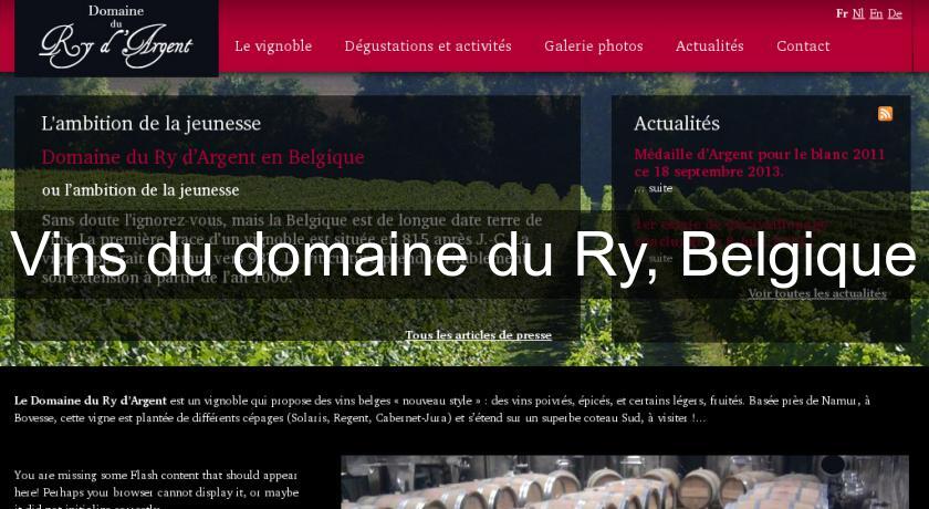 Vins du domaine du Ry, Belgique