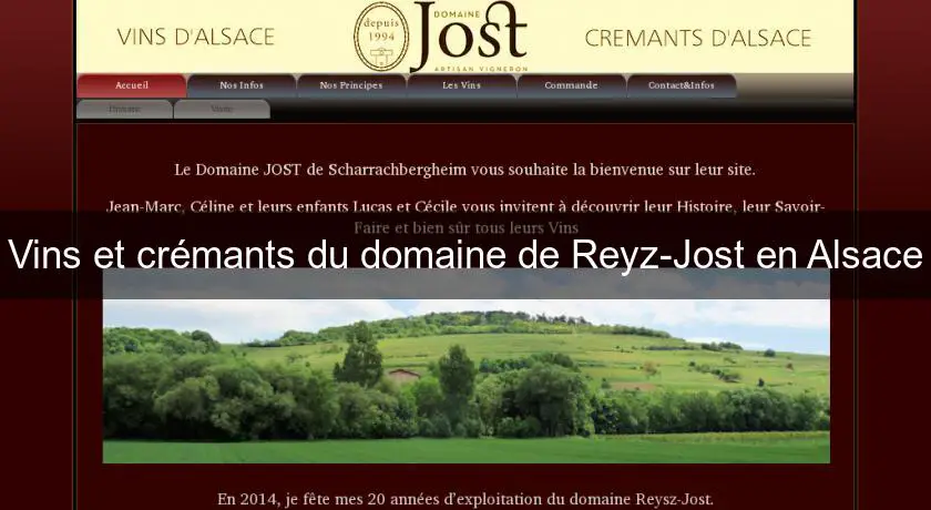 Vins et crémants du domaine de Reyz-Jost en Alsace