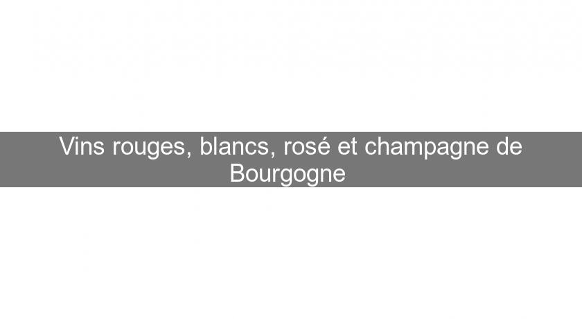 Vins rouges, blancs, rosé et champagne de Bourgogne 
