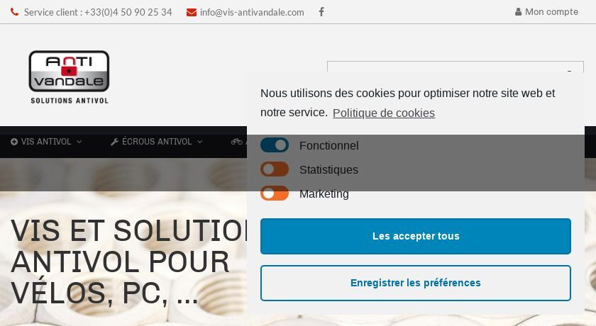 Vis, écrou, kit antivol Vis, écrou, kit antivol
