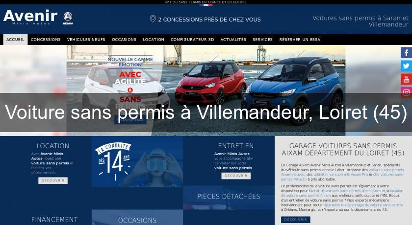 Voiture sans permis à Villemandeur, Loiret (45) Voiture sans permis à Villemandeur, Loiret (45)