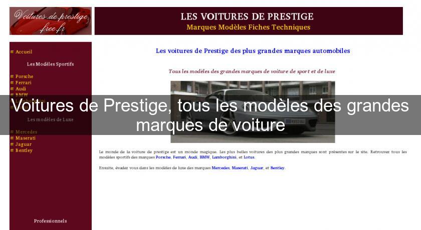 Voitures de Prestige, tous les modèles des grandes marques de voiture