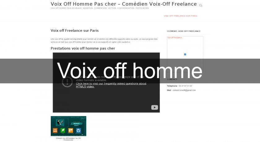 Voix off homme Voix off homme