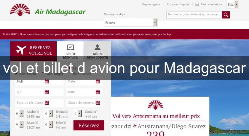 vol et billet d'avion pour Madagascar vol et billet d'avion pour Madagascar