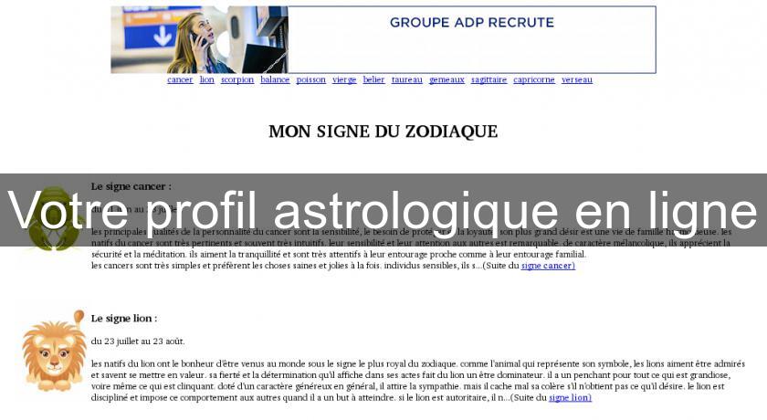 Votre profil astrologique en ligne Votre profil astrologique en ligne