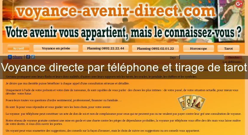 Voyance directe par téléphone et tirage de tarot Voyance directe par téléphone et tirage de tarot