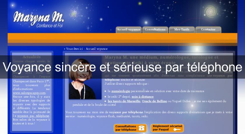 Voyance sincère et sérieuse par téléphone Voyance sincère et sérieuse par téléphone