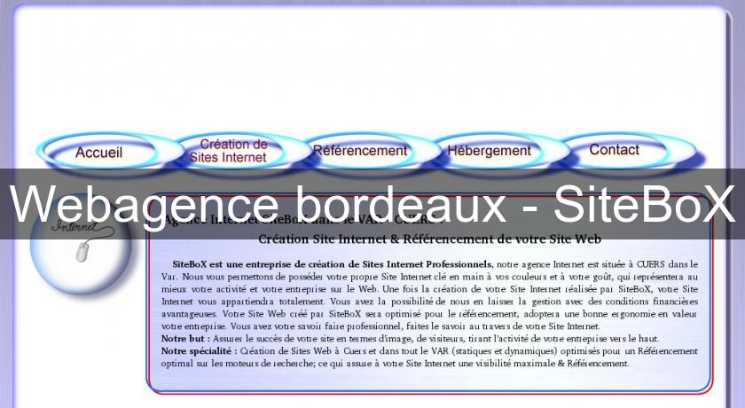 Webagence bordeaux - SiteBoX Webagence bordeaux - SiteBoX