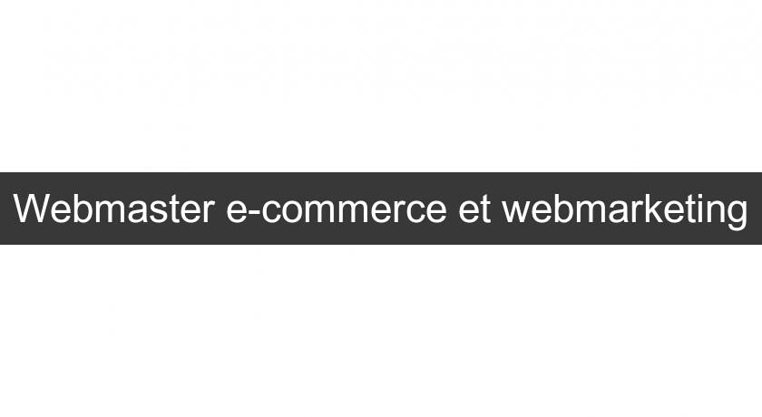 Webmaster e-commerce et webmarketing Webmaster e-commerce et webmarketing